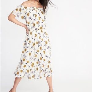 Floral Off the Shoulder Midi Dress
